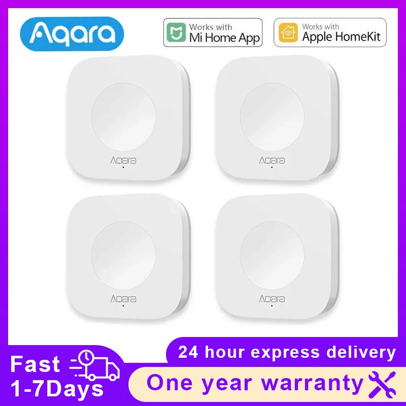 Smart Home Hub Apple - Aqara สมาร์ทโฮมเซ็นเซอร์ไร้สายมินิสวิตช์แบบมินิปุ่มฮับการเชื่อมต่อระยะไกลที่สำคัญควบคุมด้วย Xiaomi Mijia Apple homekit