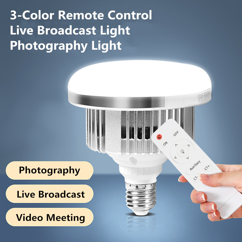 Voice Control Light Bulb - 85W LED ถ่ายภาพหลอดไฟ E27 ฐานโคมไฟพร้อมรีโมทคอนโทรลหรี่แสงได้หลอดไฟ Daylight
