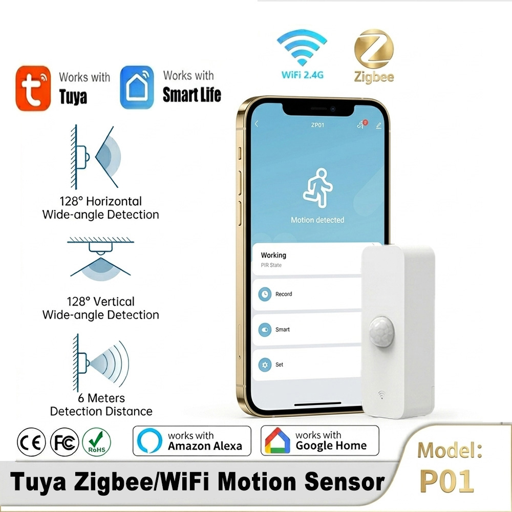 Smart Home Wiser - เซ็นเซอร์ตรวจจับความเคลื่อนไหวอัจฉริยะ PIR WiFi Zigbee สำหรับระบบรักษาความปลอดภัยบ้านอัตโนมัติ Smart