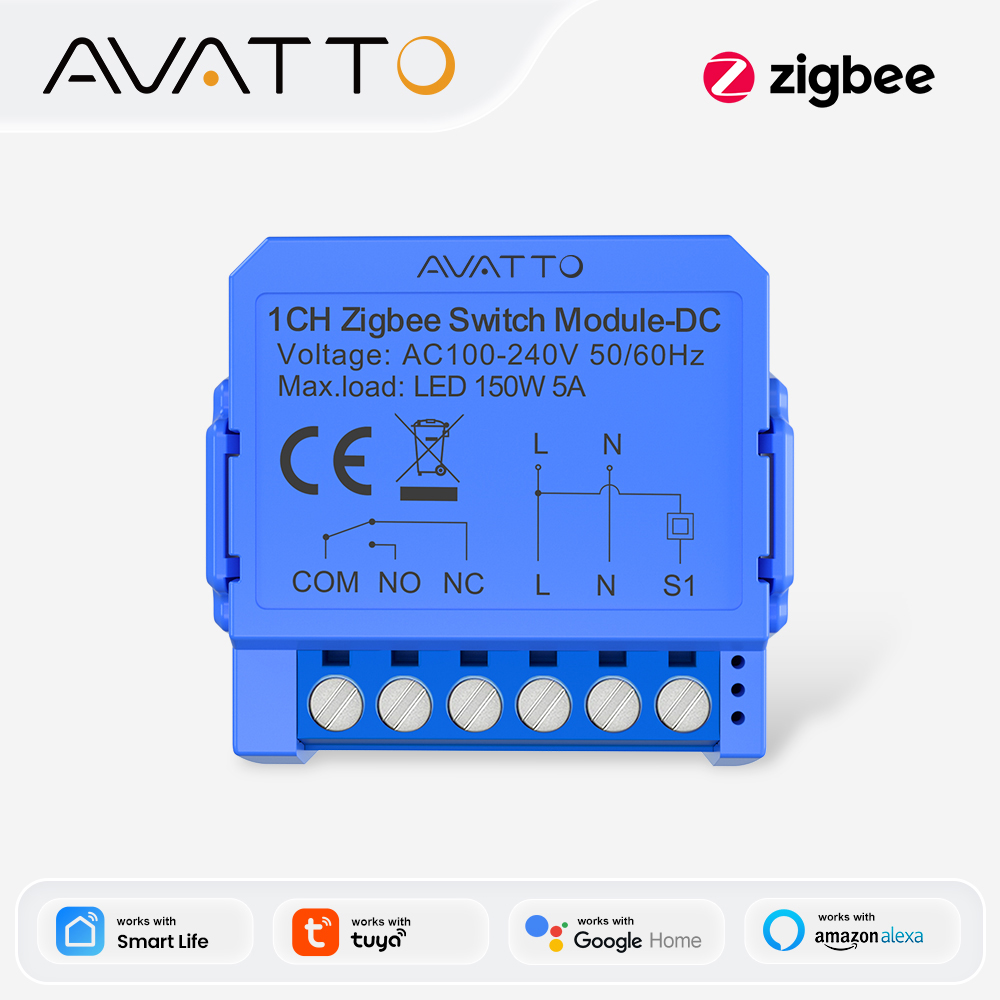 Smart Home Miniature - AVATTO WiFi/ZigBee สมาร์ทโมดูลคอนแทคแห้ง AC 100-240V สมาร์ทโฮม