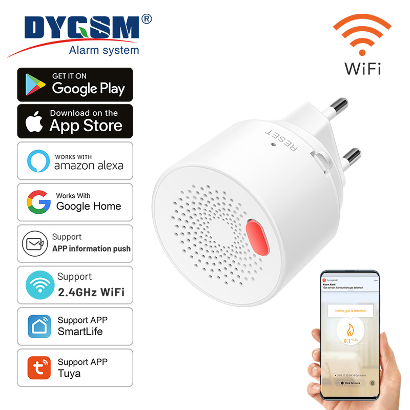 Smart Home Network - Tuya เซ็นเซอร์ก๊าซธรรมชาติ WiFi สมาร์ทโฮม, เครื่องตรวจจับแก๊ส LPG