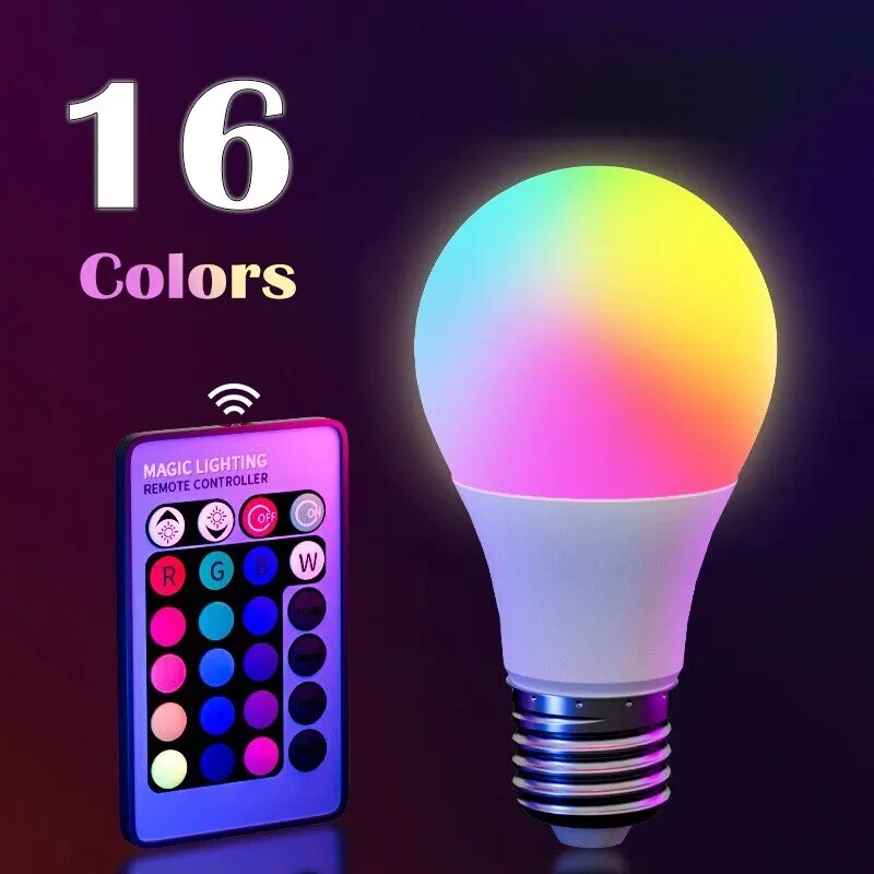 16 สี RGB หลอดไฟ LED หลอดไฟหลา - Voice Control Light Bulb บทวิจารณ์และราคา