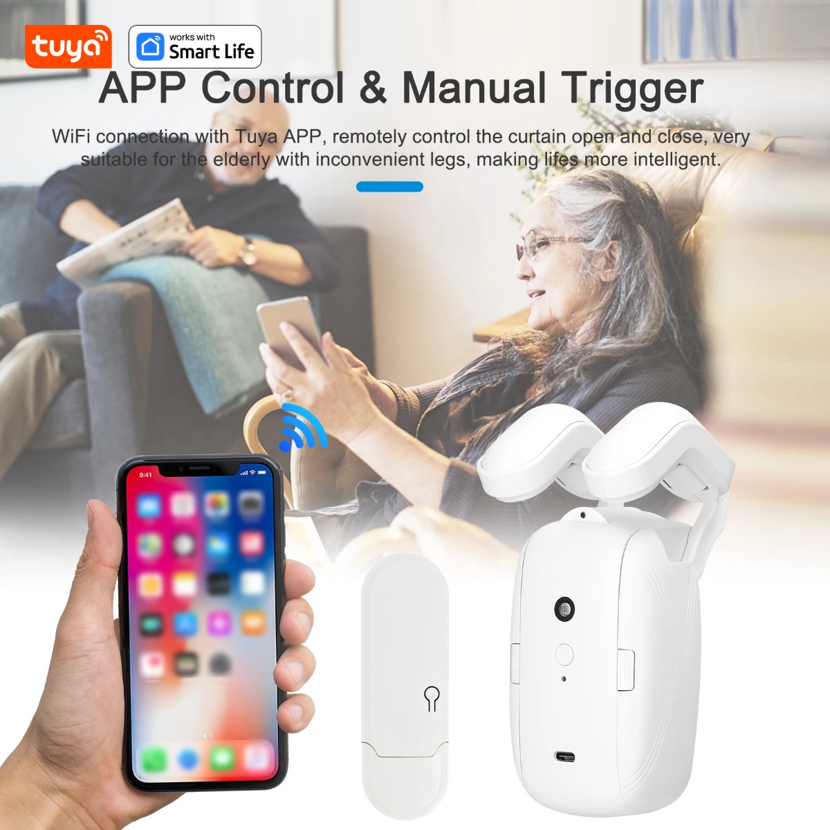1/2 ชิ้น หุ่นยนต์ม่านอัจฉริยะ  - Smart Home Gira บทวิจารณ์และราคา