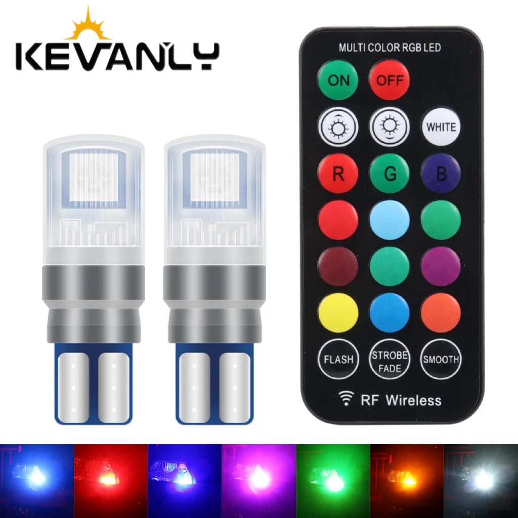รีโมทคอนโทรล2ชิ้น W5W T10 RGB  - Voice Control Light Bulb บทวิจารณ์และราคา